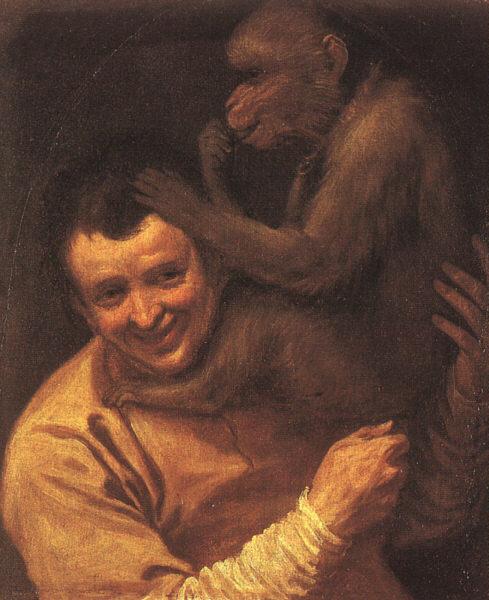 Annibale Carracci A Man with a Monkey oil painting picture